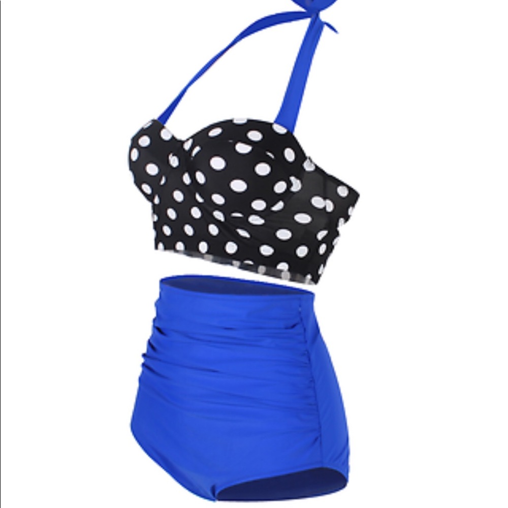 Blue , black and white high waist bikini New XL